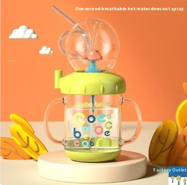 Children's Whale Cartoon Diving Fountain Water Bottle - Tritan Leakproof Sippy Cup (Various Sizes & Colors) - ShopLaredo