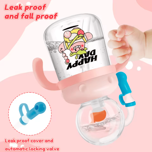 Children's Whale Cartoon Diving Fountain Water Bottle - Tritan Leakproof Sippy Cup (Various Sizes & Colors) - ShopLaredo