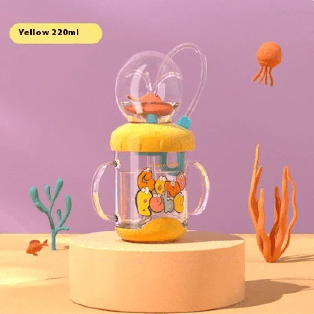 Children's Whale Cartoon Diving Fountain Water Bottle - Tritan Leakproof Sippy Cup (Various Sizes & Colors) - ShopLaredo