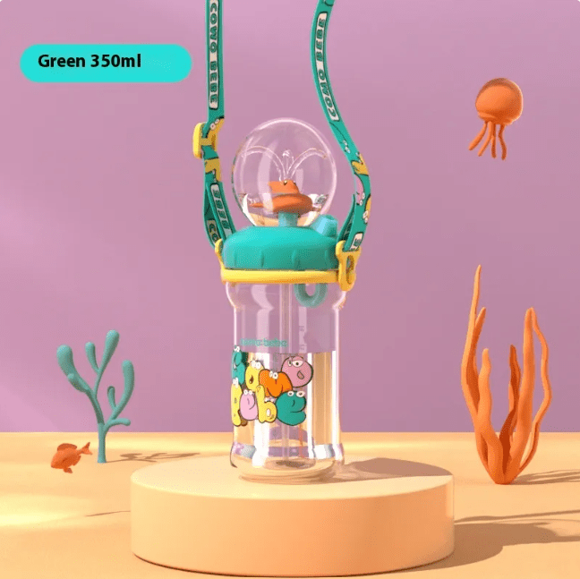 Children's Whale Cartoon Diving Fountain Water Bottle - Tritan Leakproof Sippy Cup (Various Sizes & Colors) - ShopLaredo
