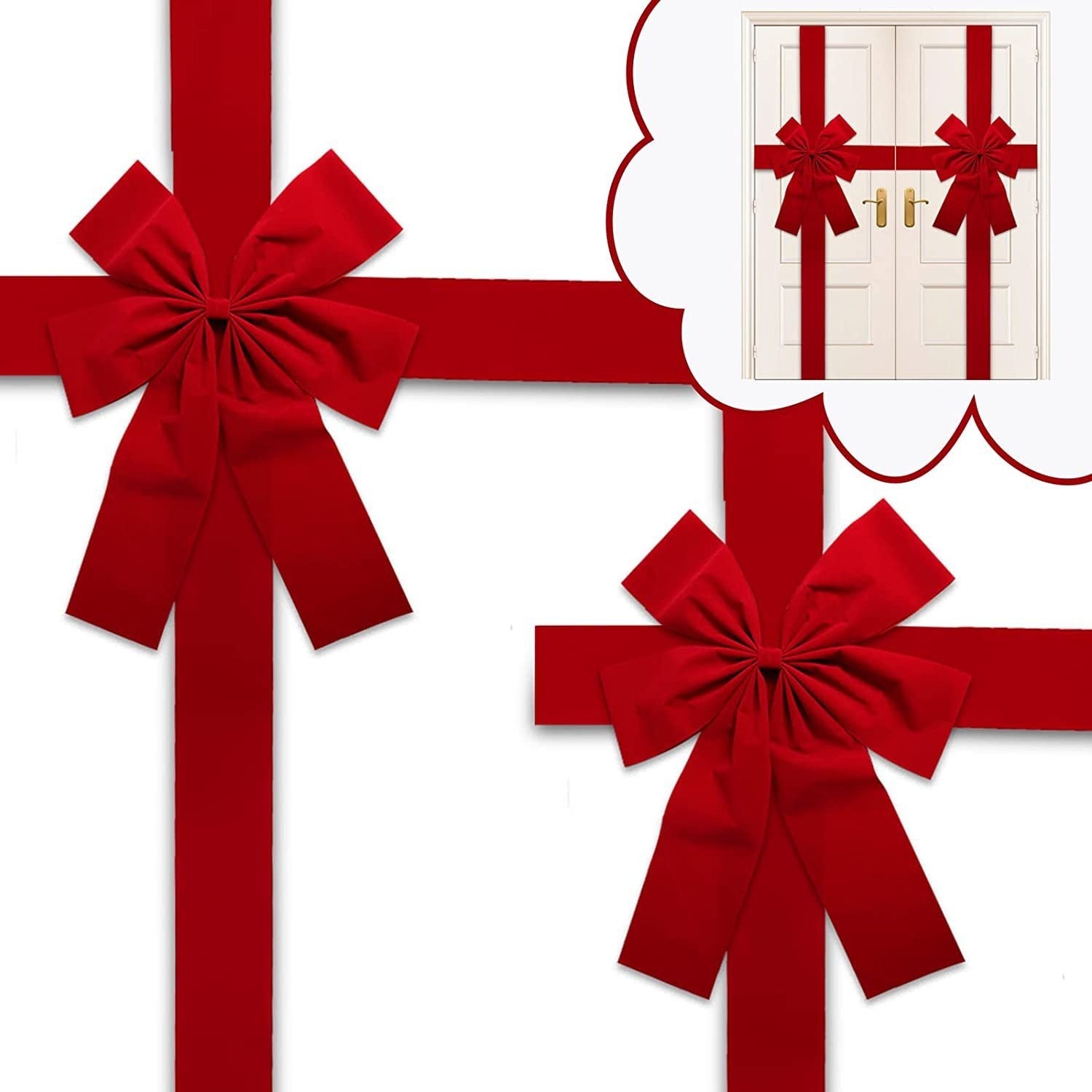 Christmas Door Hanging Bow Ribbon - ShopLaredo