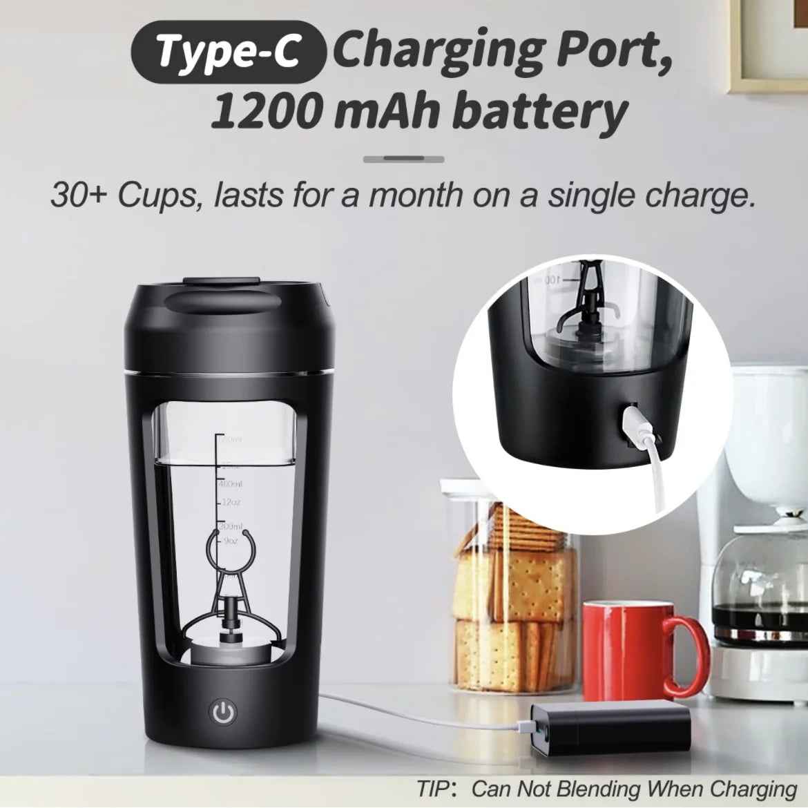 Electric Portable Whey Protein Shaker Bottle - Ultimate Electric Protein Shaker Bottle for Smooth Blends - ShopLaredo