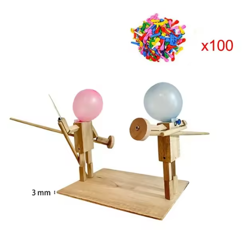 Handmade Balloon Heads Wooden Fighter Puppets - ShopLaredo