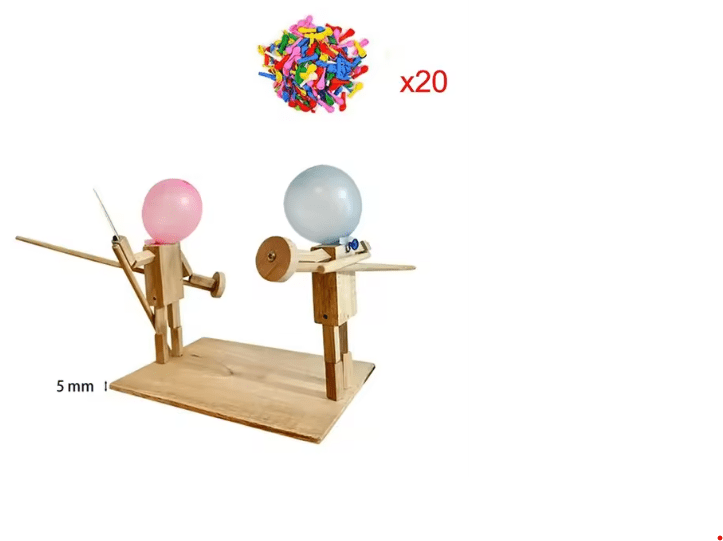 Handmade Balloon Heads Wooden Fighter Puppets - ShopLaredo
