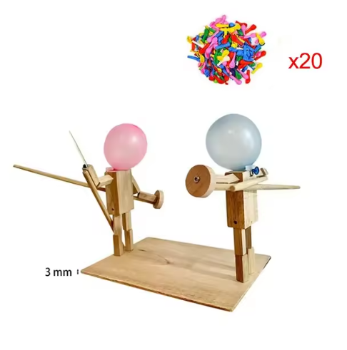 Handmade Balloon Heads Wooden Fighter Puppets - ShopLaredo