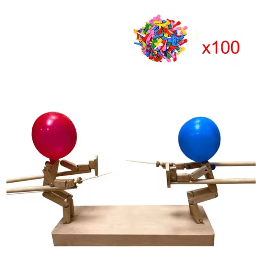 Handmade Balloon Heads Wooden Fighter Puppets - ShopLaredo