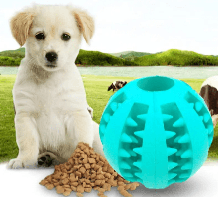 Interactive Rubber Slow Feeder Dog Ball - ShopLaredo