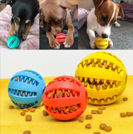 Interactive Rubber Slow Feeder Dog Ball - ShopLaredo