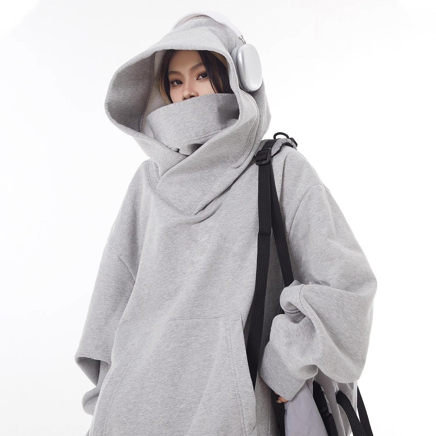 Loose High Collar Fleece Lined Hoodie - ShopLaredo