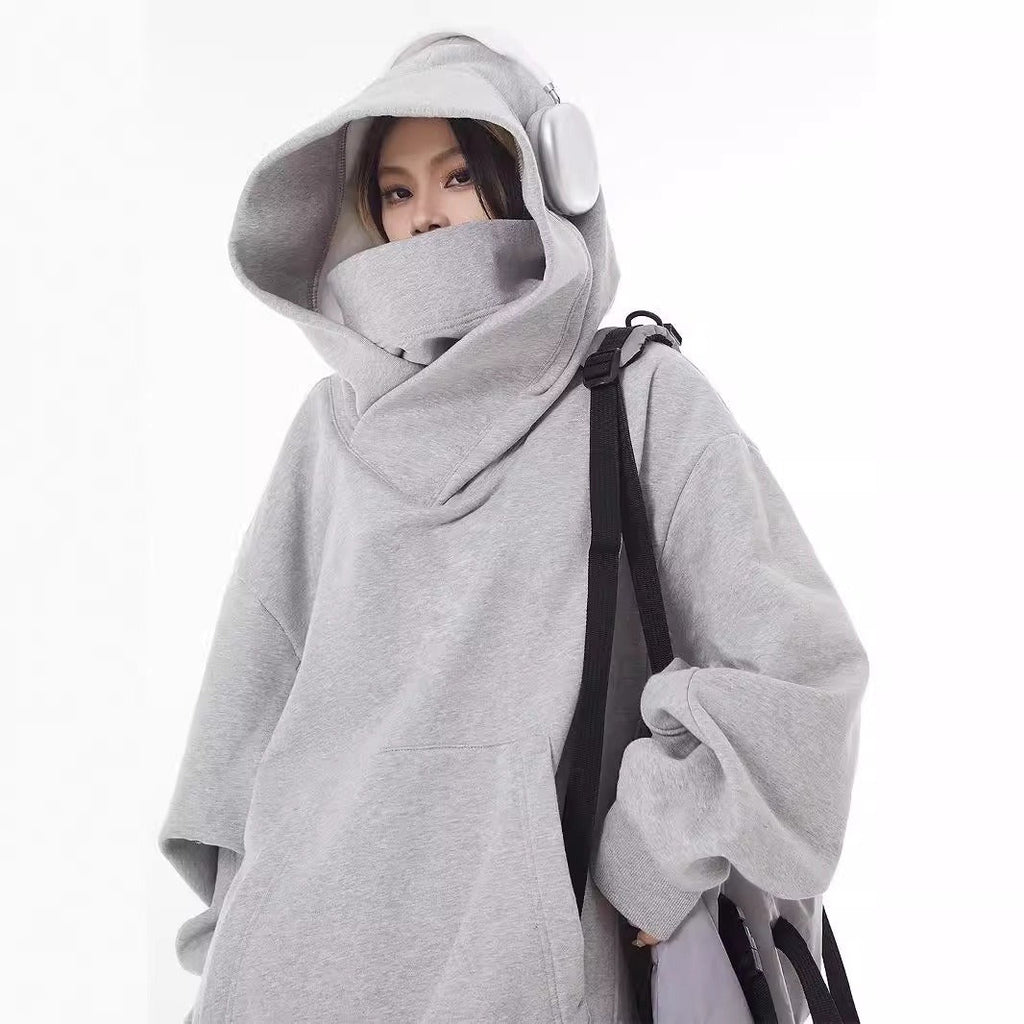 Loose High Collar Fleece Lined Hoodie - ShopLaredo