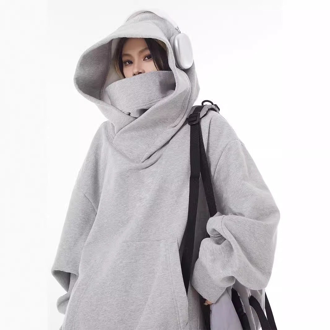 Loose High Collar Fleece Lined Hoodie - ShopLaredo