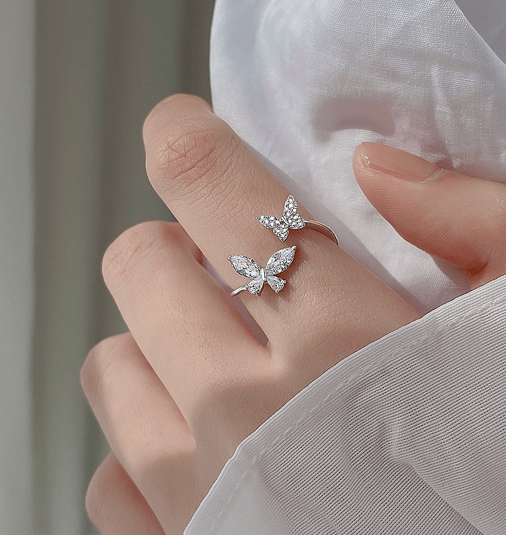 S925 Sterling Silver Butterfly Ring for Women - ShopLaredo