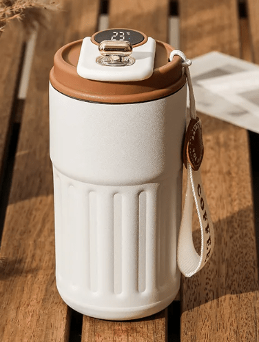 Smart Digital Thermal Bottle Portable Coffee Mug Stainless Steel Water Bottle In - Car Insulated Cup Keep Cold Vacuum Flasks 450ml - ShopLaredo