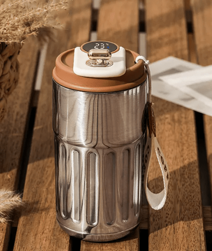 Smart Digital Thermal Bottle Portable Coffee Mug Stainless Steel Water Bottle In - Car Insulated Cup Keep Cold Vacuum Flasks 450ml - ShopLaredo
