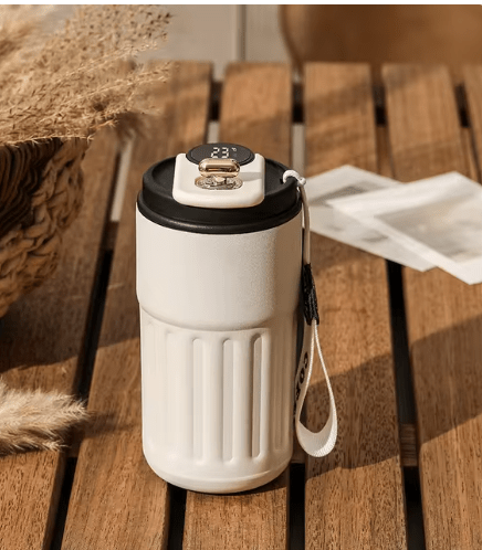 Smart Digital Thermal Bottle Portable Coffee Mug Stainless Steel Water Bottle In - Car Insulated Cup Keep Cold Vacuum Flasks 450ml - ShopLaredo
