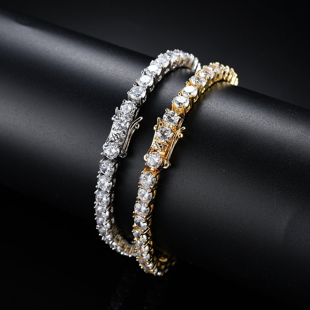 Tennis Chain Copper Zircon Single Row Hip Hop Bracelet - ShopLaredo