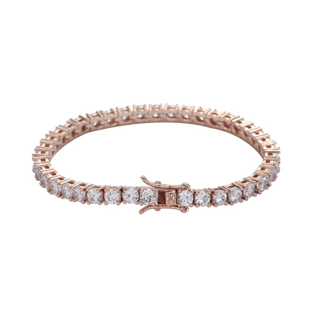 Tennis Chain Copper Zircon Single Row Hip Hop Bracelet - ShopLaredo