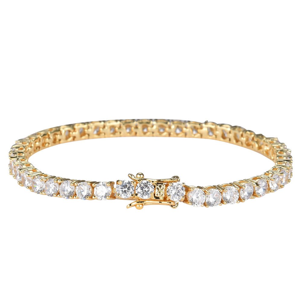 Tennis Chain Copper Zircon Single Row Hip Hop Bracelet - ShopLaredo