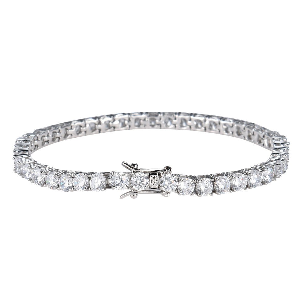 Tennis Chain Copper Zircon Single Row Hip Hop Bracelet - ShopLaredo