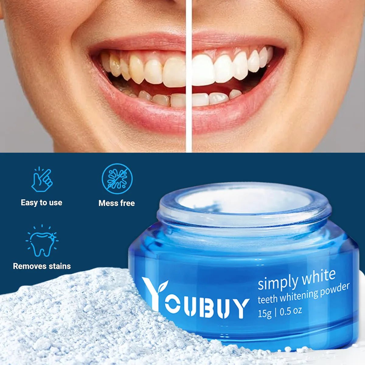 YOUBUY Teeth Whitening Brightening Powder - ShopLaredo